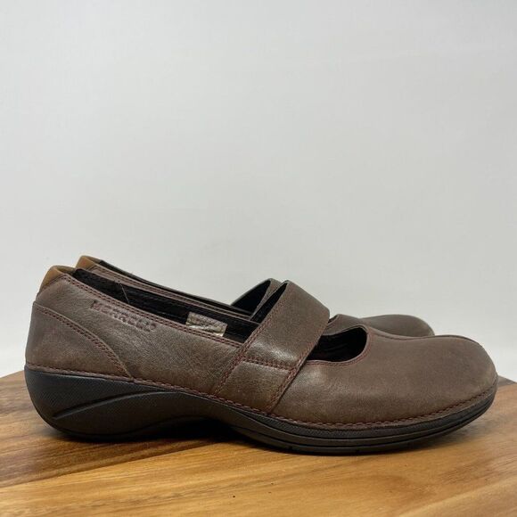 Merrell Shoes Women's Sz 9 Brio Ortholite Split Toe Clog Mary Jane Brown J43440 - Picture 1 of 8
